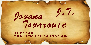Jovana Tovarović vizit kartica